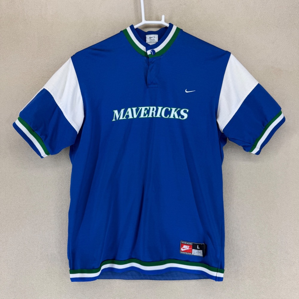 Nike Mavericks Basketball Vintage Jersey Shirt Boy's Size‎ L Blue Short Sleeve